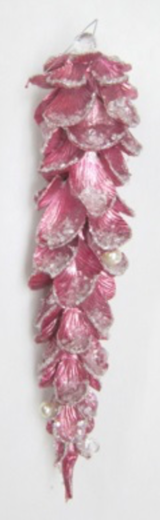 Jeweled Ornament Pink Pinecone with Jewels