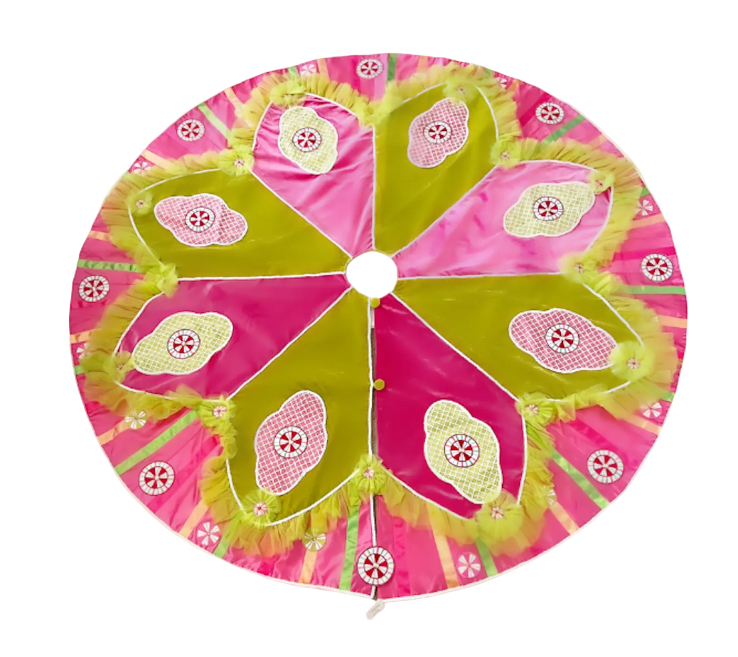PRE_ORDER---A Sweet Candy EXCLUSIVE Velvet and Satin Stripes Table Overlay