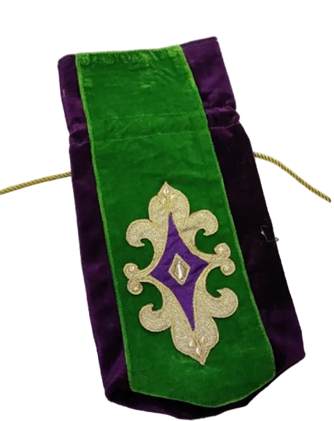 Pre-Order 2026-MARDI GRAS FLEUR DE LIS WINE BAG
