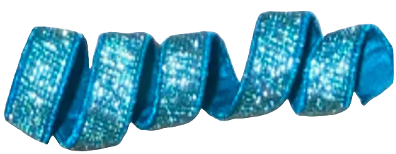 Pre-Order 2026- Turquoise/Teal Bling Double Sided 1" Wired Ribbon