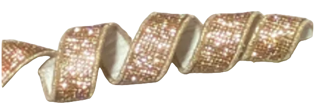 Champagne Bling Double Sided with Ivory 1" Wired Ribbon