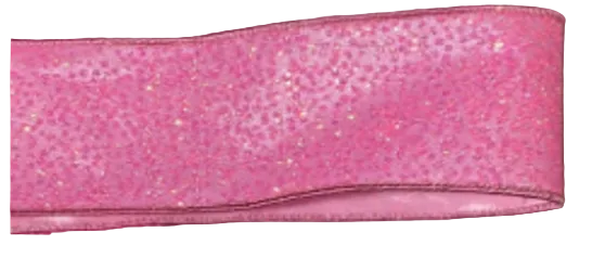 Pink Sparkle 2.5" Wired Ribbon-(25/49)