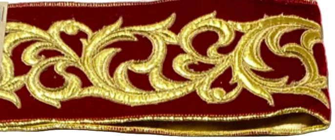 Pre-Order 2026- Red Velvet and Gold 4" Wired Ribbon