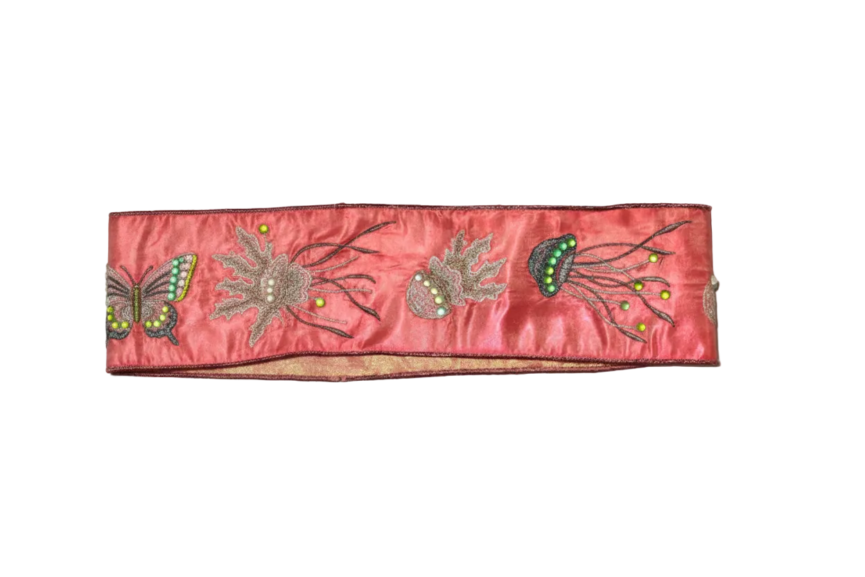 Pre-Order 2026- Coral Jellyfish 4" Wired Ribbon