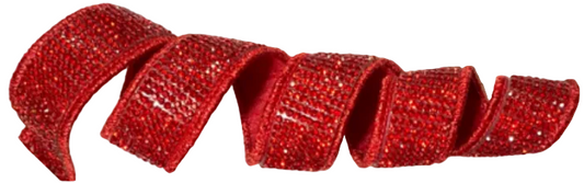 Pre-Order 2026- Red Bling Double-Sided Wired Ribbon