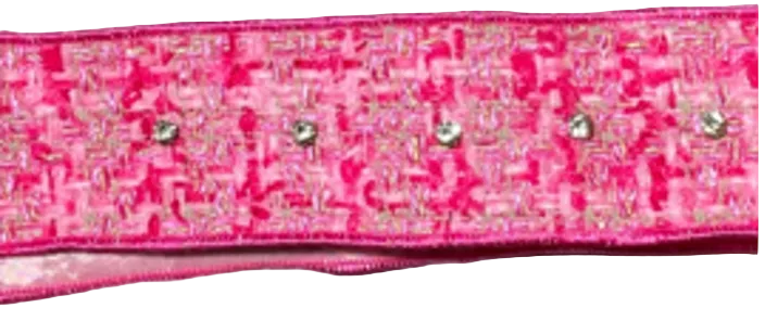 Pre-Order 2026- Pink Tweed & Bling 2.5"x 5Y Wired Ribbon