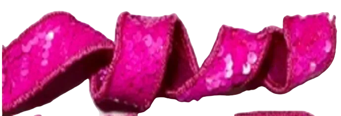 Hot Pink Sequin 1" Double-Sided Wired Ribbon