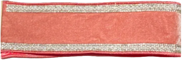 Dusty Rose Bling & Pearl Trim Velvet 2.5" Wired Ribbon