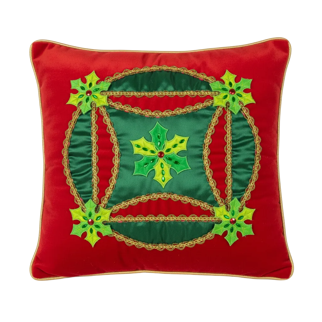 Tradional Red/Green Pillow - 22" No insert