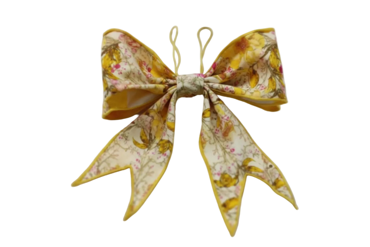 Yellow Floral Pre-Made Bow