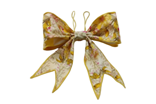 Yellow Floral Pre-Made Bow