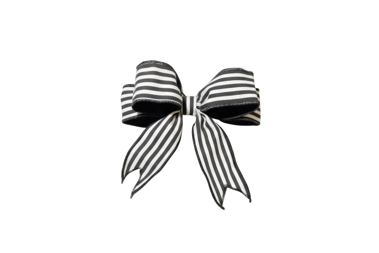 Black and White Pre-Made Bow
