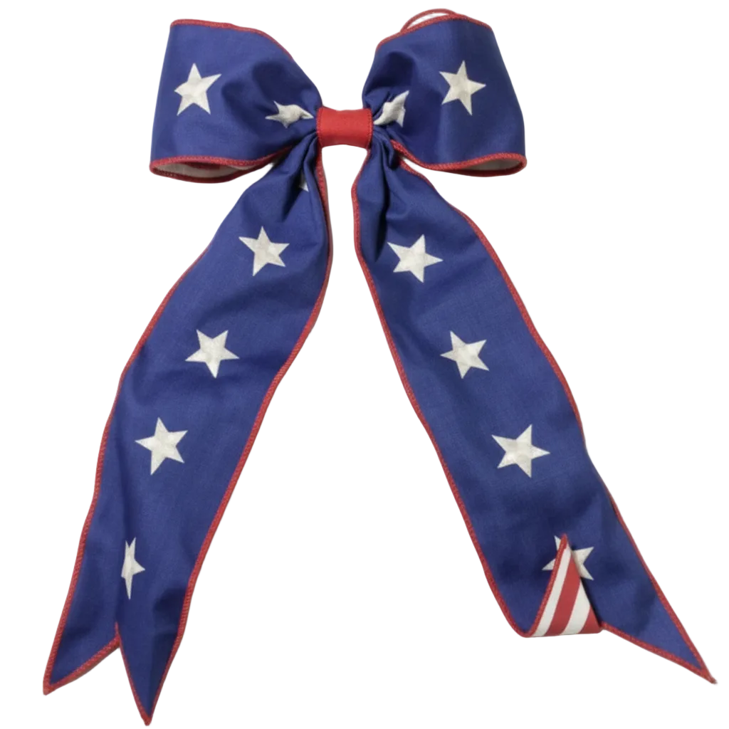 Red White and Blue Patriotic Double Faced Pre-Made Bow Stars and Stripes