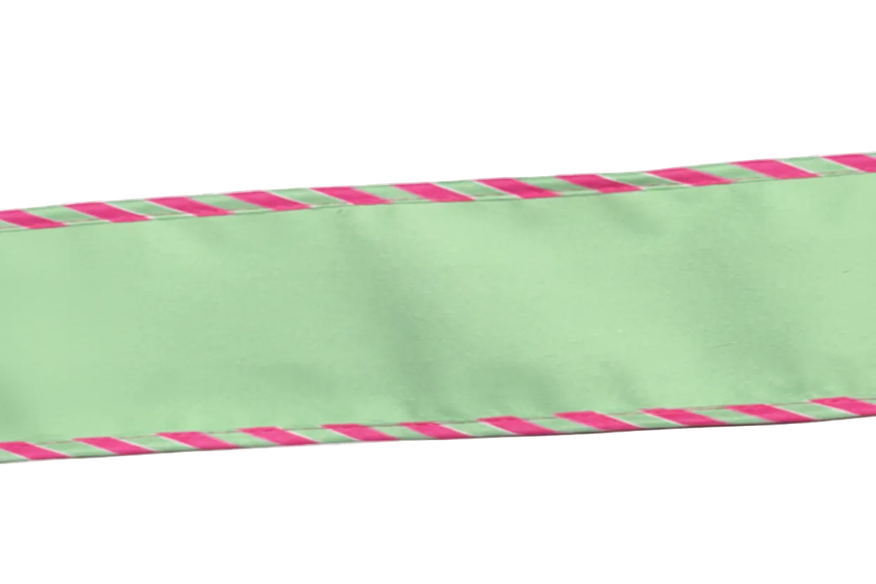 Pre-Order 2026-The Ba Bam Collection- Mint 2.5""x 5Y Wired Double Faced Ribbon