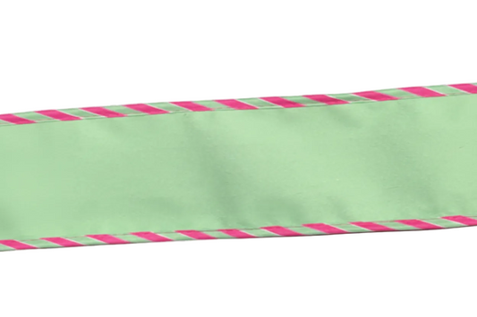 Pre-Order 2026-The Ba Bam Collection- Mint 2.5""x 5Y Wired Double Faced Ribbon