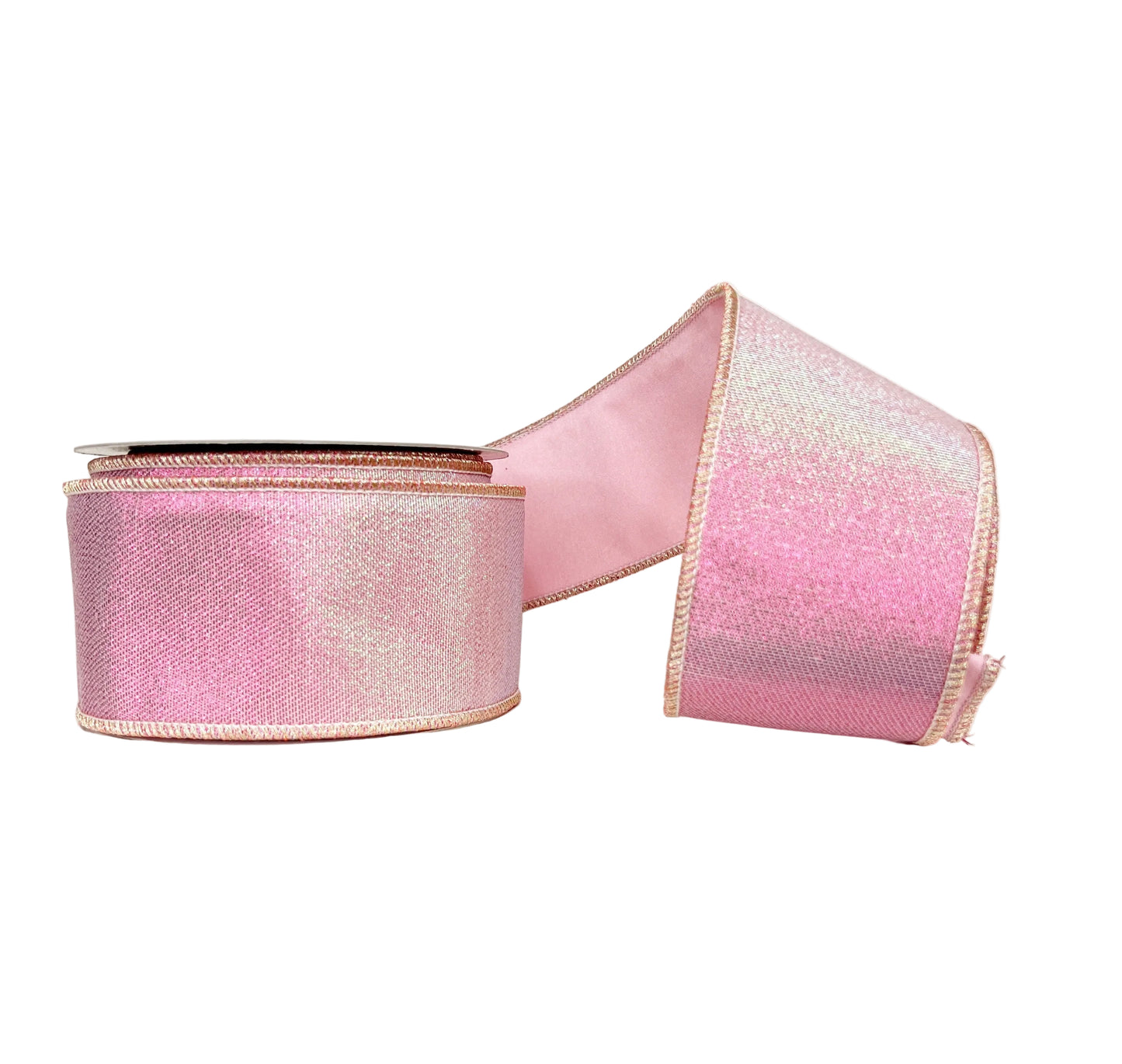 A Sweet Pink Iridescent Double-Fused Tafetta Backing- Double- Sided- 2.5" x 10Y