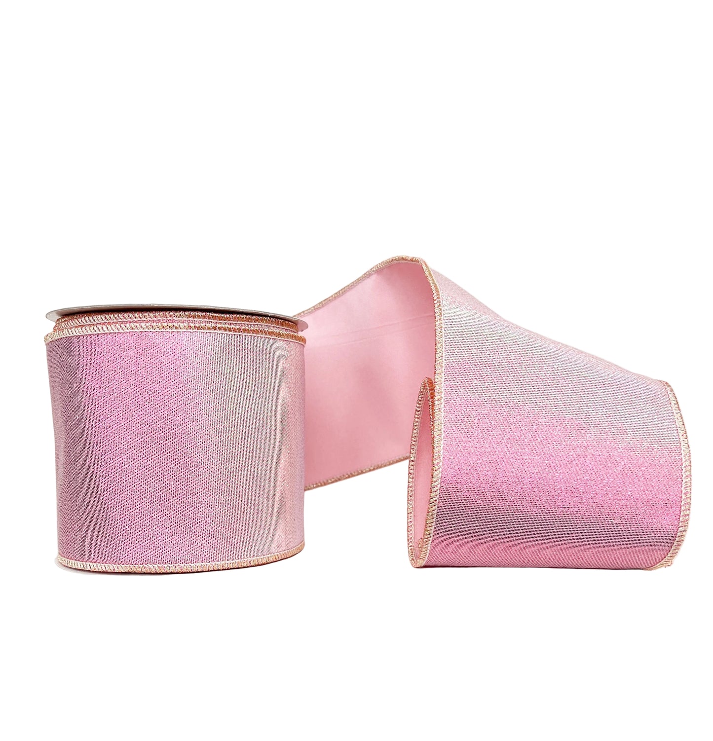 A Sweet Pink Iridescent Double-Fused Tafetta Backing- Double- Sided- 4" x 10Y