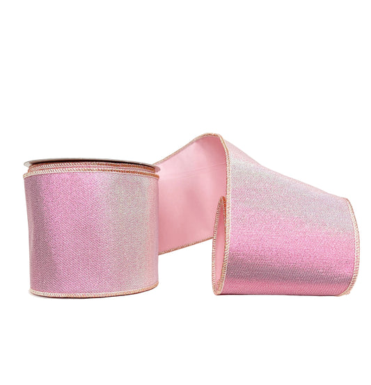 A Sweet Pink Iridescent Double-Fused Tafetta Backing- Double- Sided- 4" x 10Y