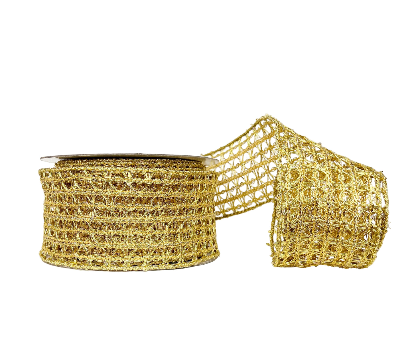 Gold Lattice Wired 3" x 10Y Ribbon