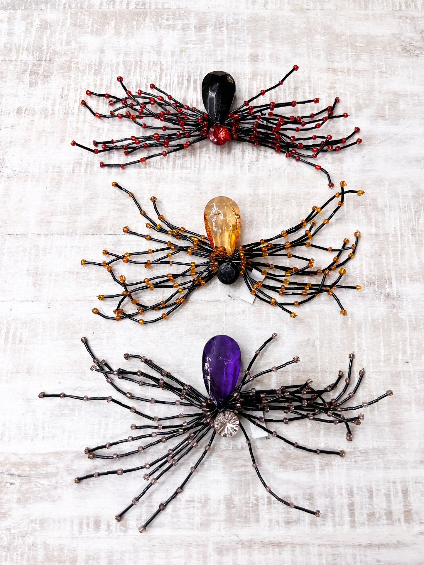 Halloween Collection- Beaded LG Leggy Spider Clip (Set of 3)