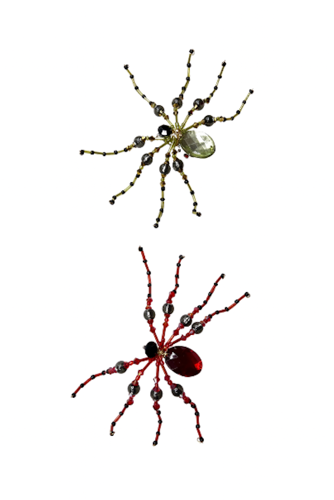 Halloween Collection- Beaded Midnight Gem Spider Clip (Set of 2)