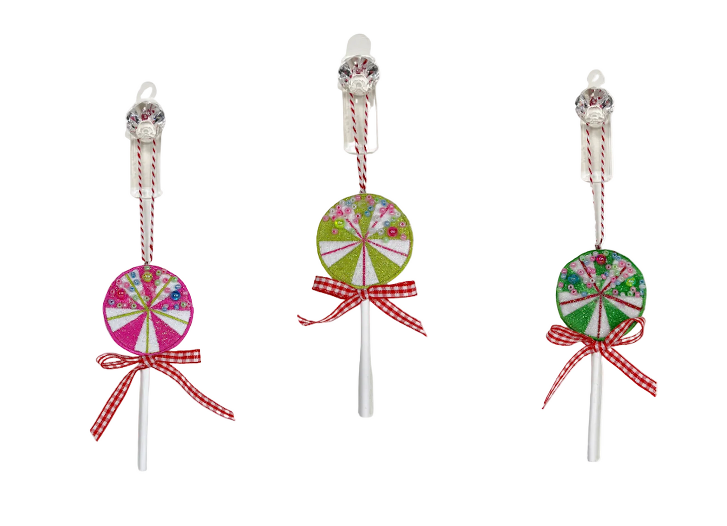 A Sweet Candy EXCLUSIVE Embroidered with Beading Lollipops (Set of 3)