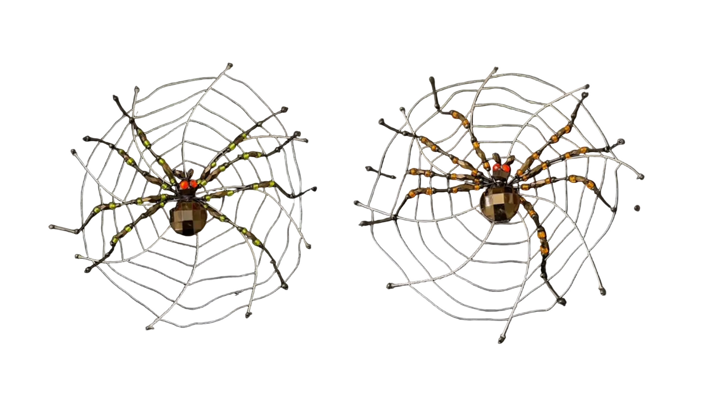 Halloween Collection Spiders on Web Clip (Set of 2)