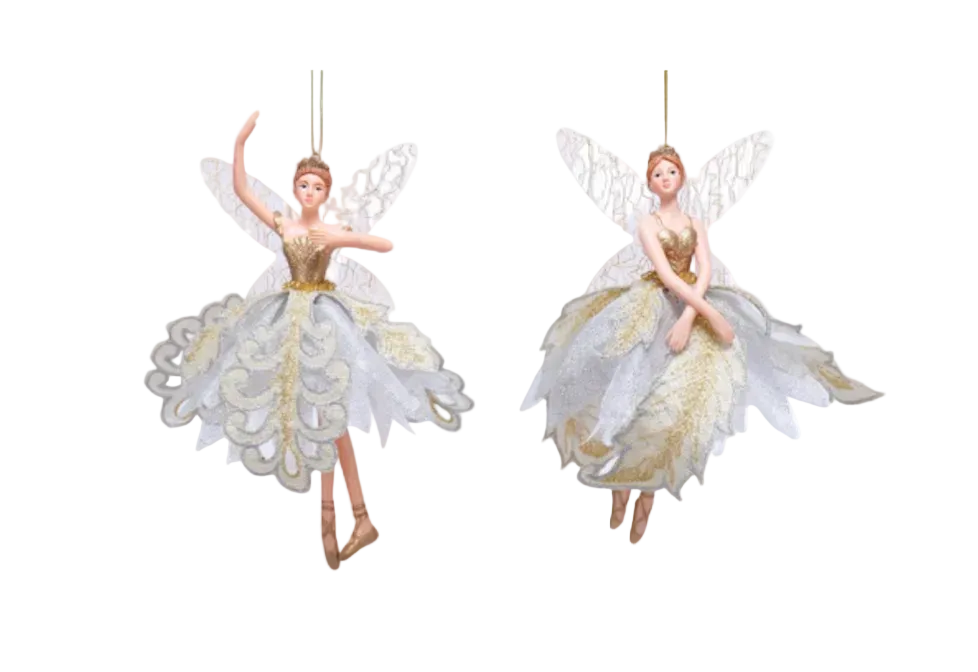 Silver and Gold Ballerina Fairies (Set of 2)