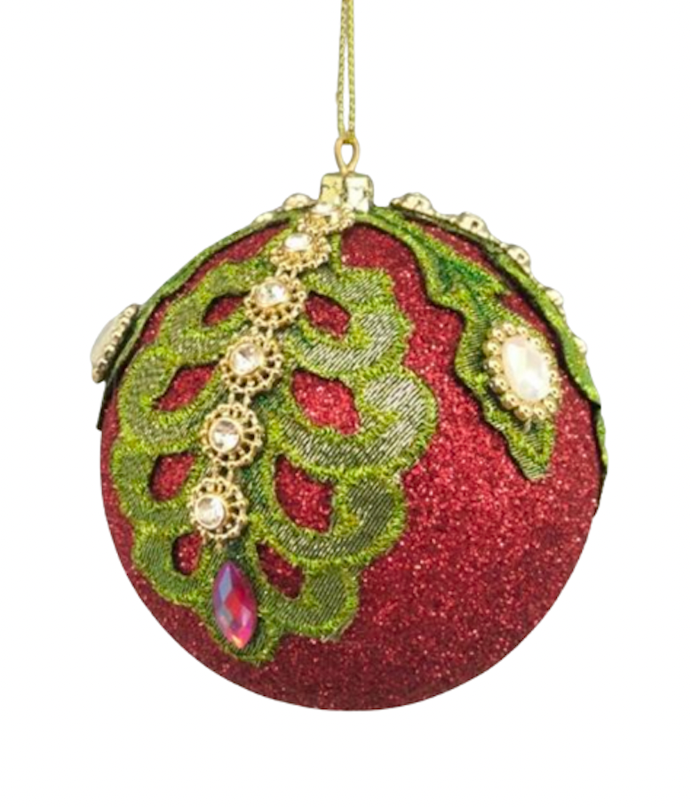 Red & Green Ornate Ornament