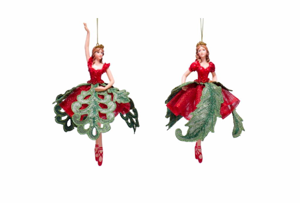 Red and Green Ballerinas (Set of 2)