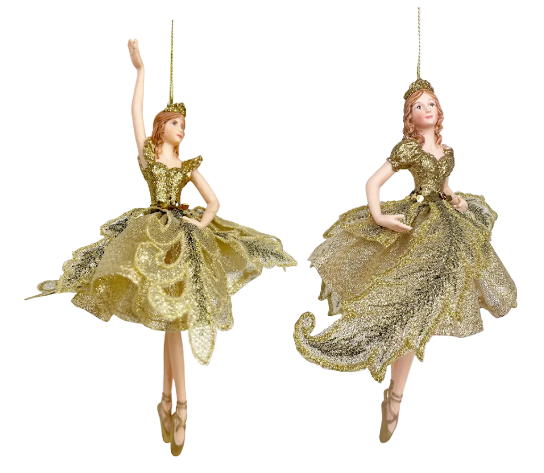 Gold Dancing Ballerina's (Set of 2)