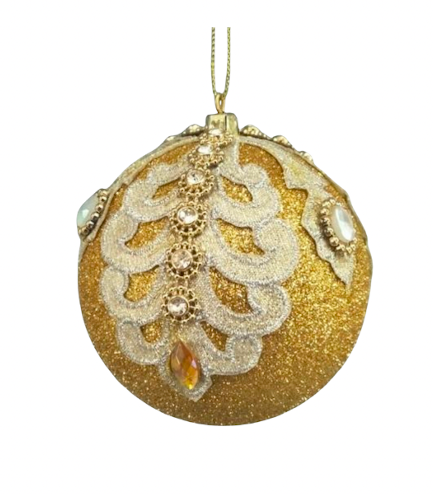 Gold & Silver Rhinestone Diamond Ornament 2