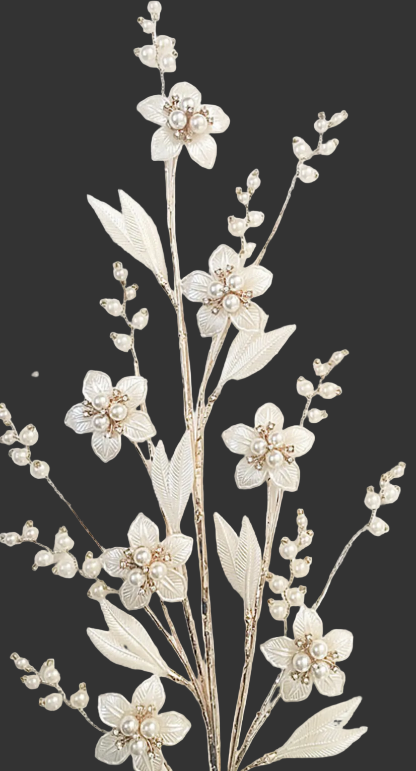 Stem- Pearl and Diamond Elegance