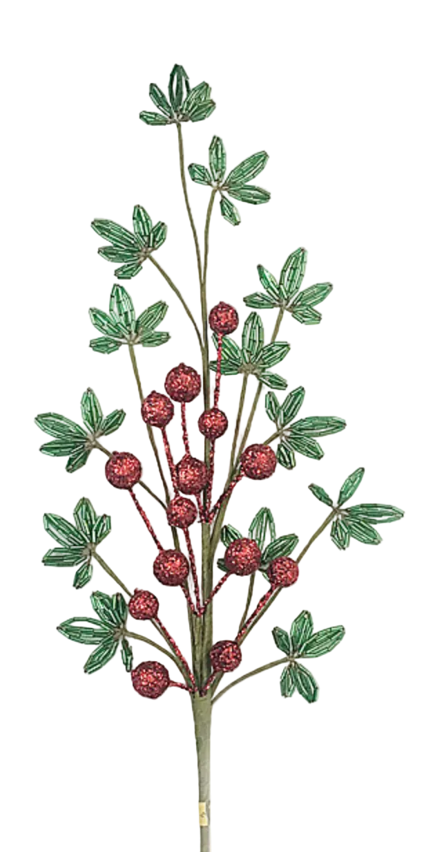 Stem- Beaded Leaves and Berries