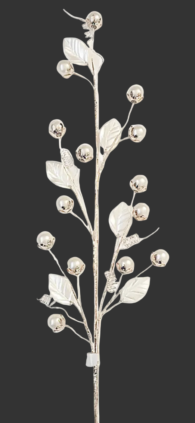 Stem-Pearls and Leaves Gold Stem