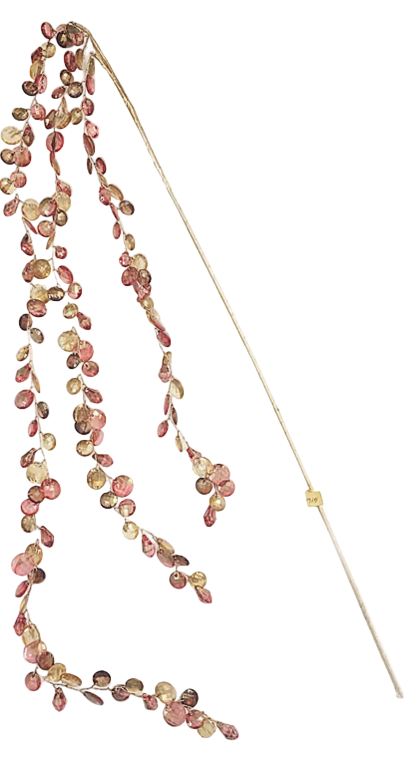 Amber Trailing Leaves Beaded Branch-EXCLUSIVE