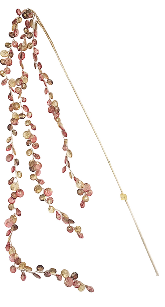 Amber Trailing Leaves Beaded Branch-EXCLUSIVE
