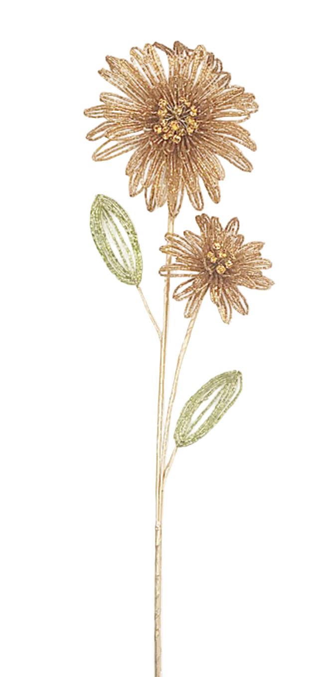 Stem- Beaded Golden Sunflowers-EXCLUSIVE