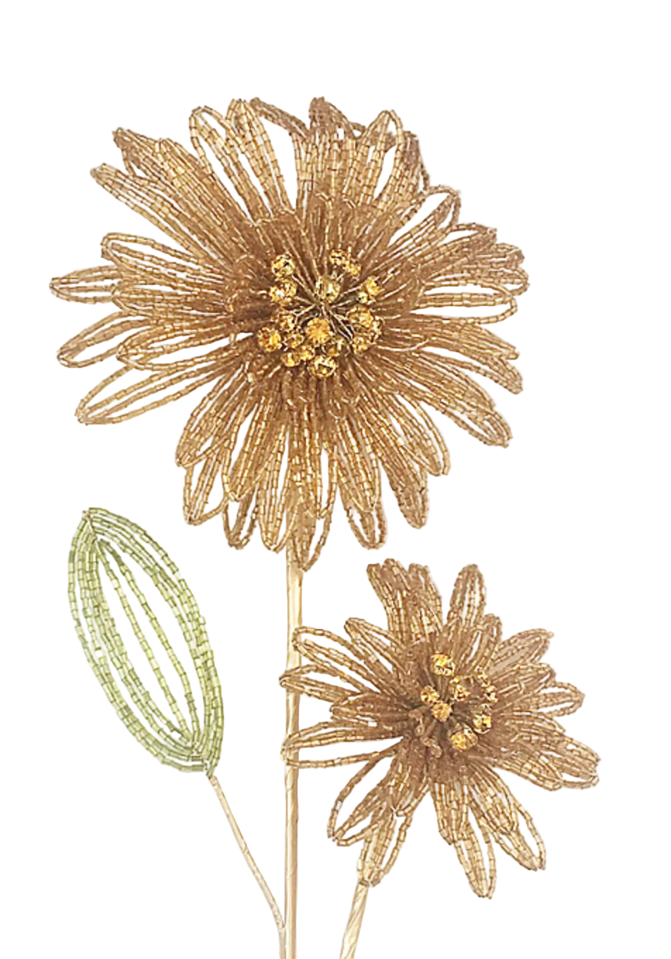 Stem- Beaded Golden Sunflowers-EXCLUSIVE