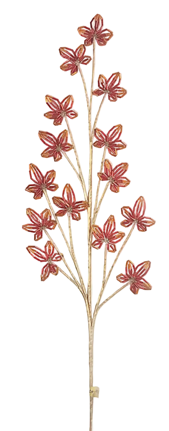 Stem- Beaded Amber Leaves-EXCLUSIVE