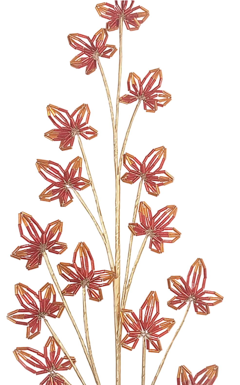 Stem- Beaded Amber Leaves-EXCLUSIVE